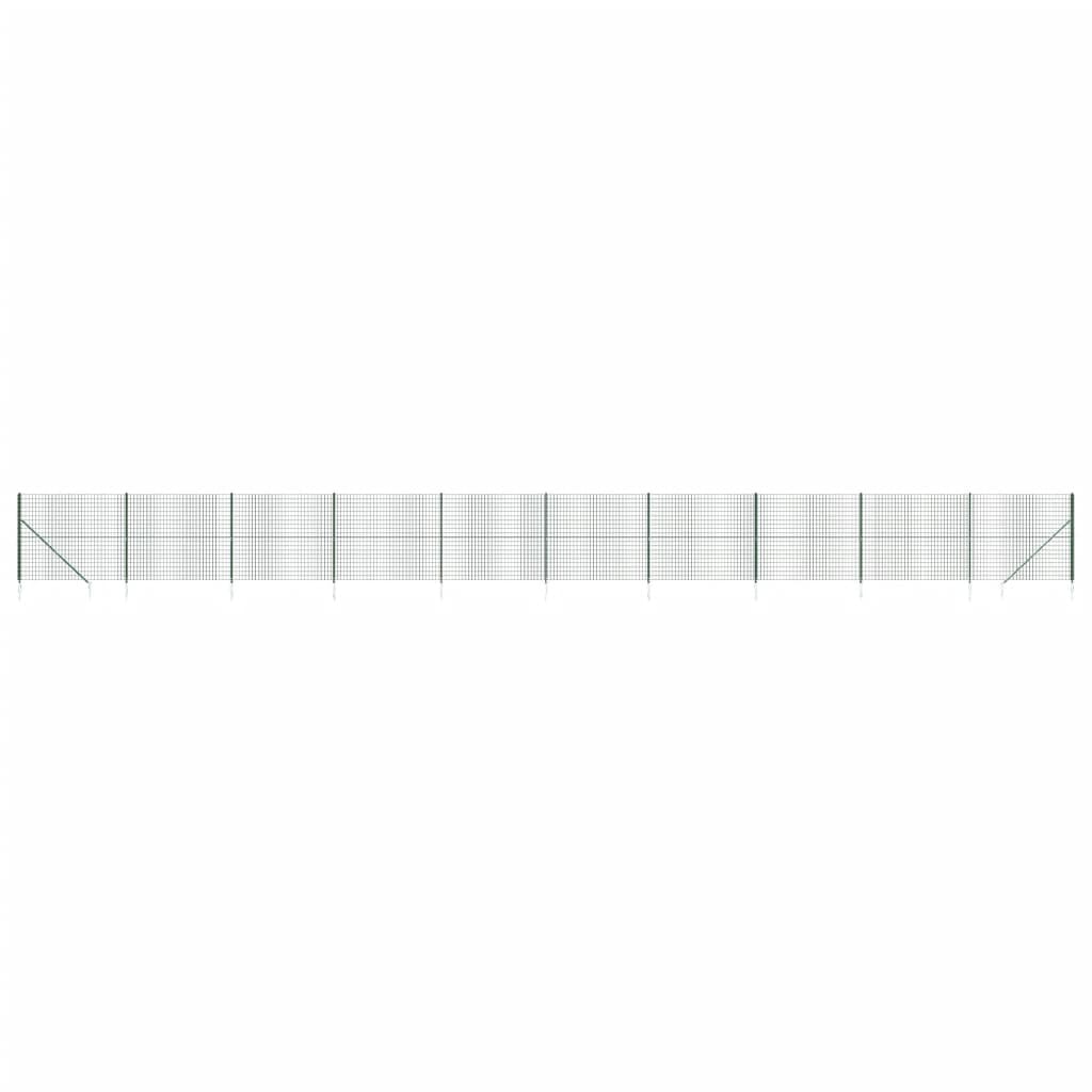 VidaXL Maschendrahtzaun mit Erdankern 1,8x25 m Grün