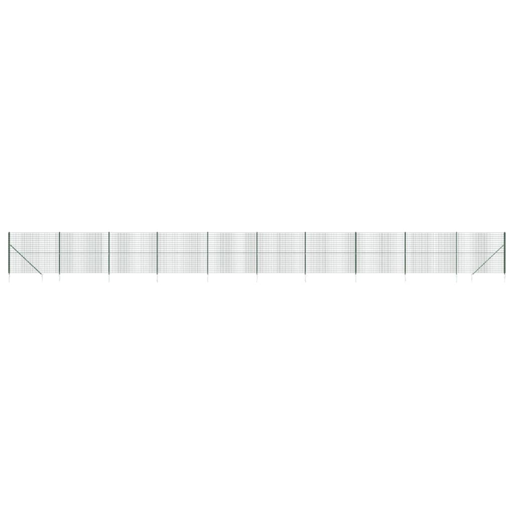 VidaXL Maschendrahtzaun mit Erdankern 2x25 m Grün