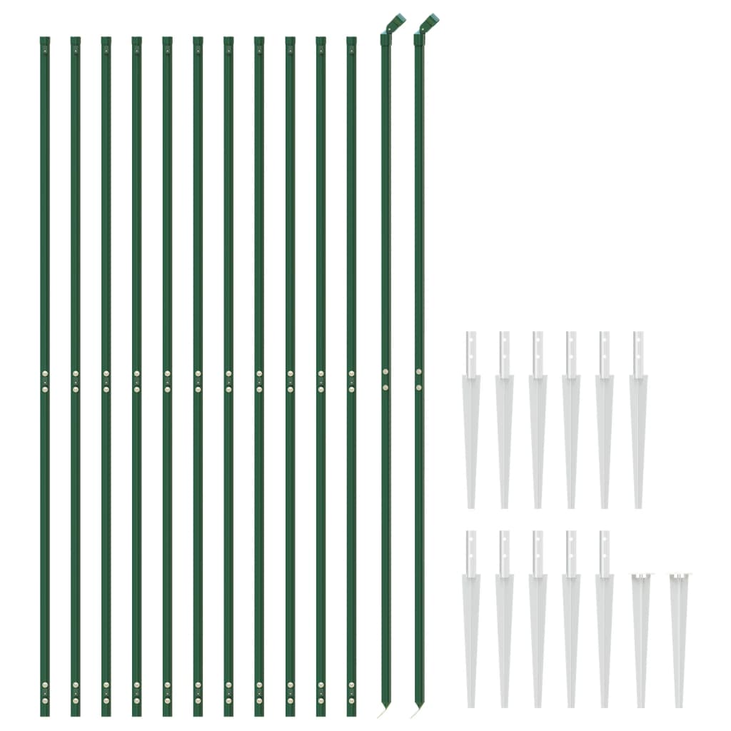 VidaXL Maschendrahtzaun mit Erdankern 2,2x25 m Grün