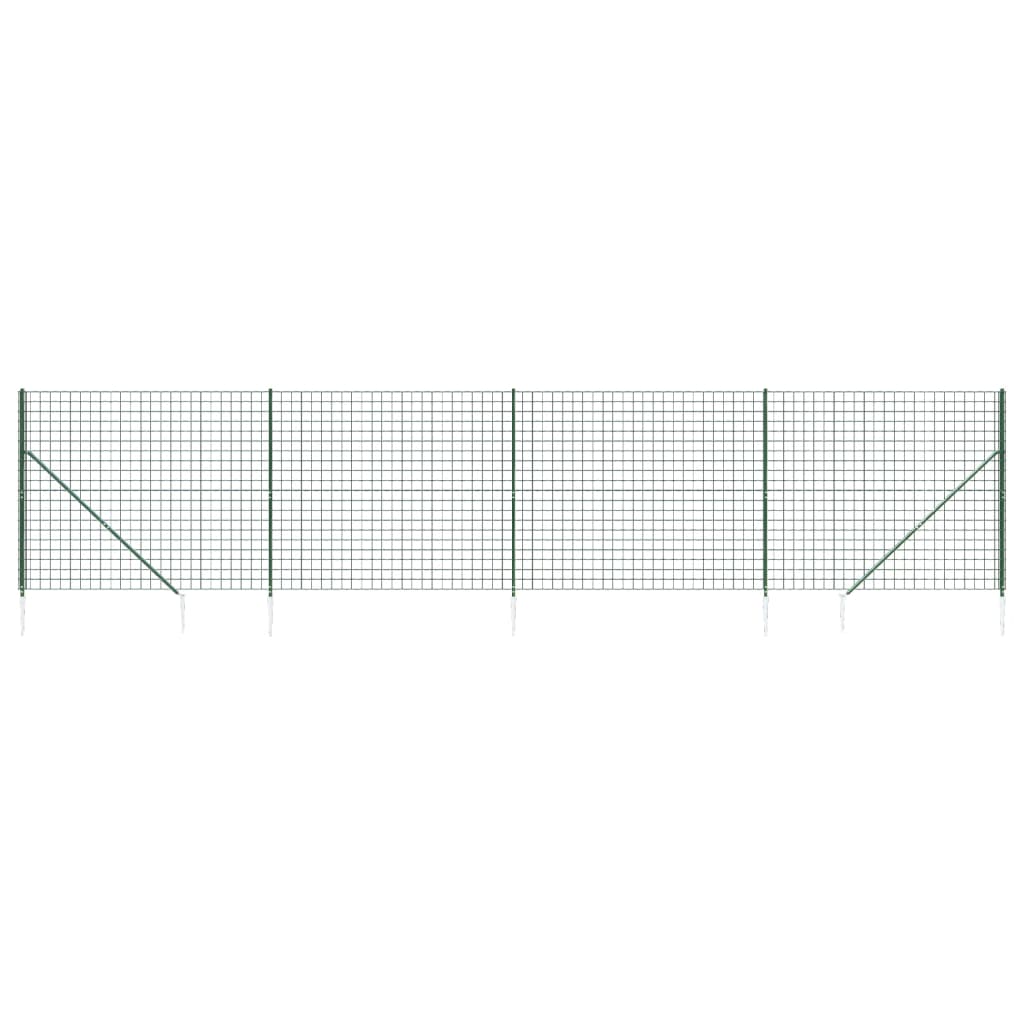 Vidaxxl Maschendrahtzaun mit Erdankern 1,6x10 m grün