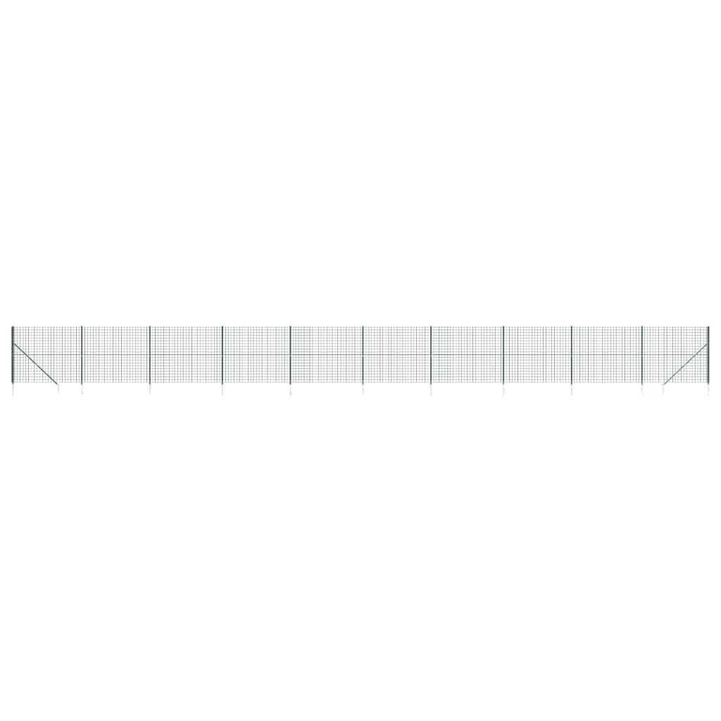 VidaXL Maschendrahtzaun mit Erdankern 1,8x25 m Grün