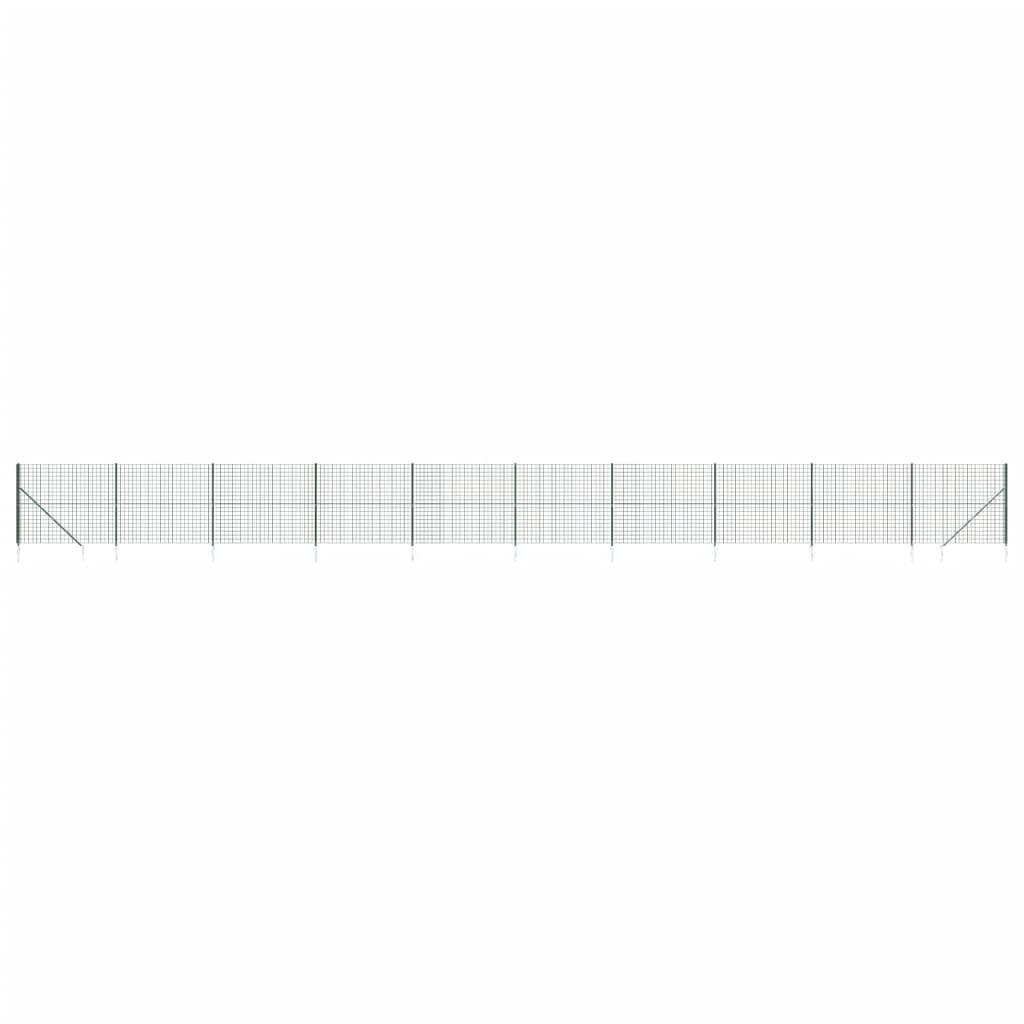 VidaXL Maschendrahtzaun mit Erdankern 2x25 m Grün