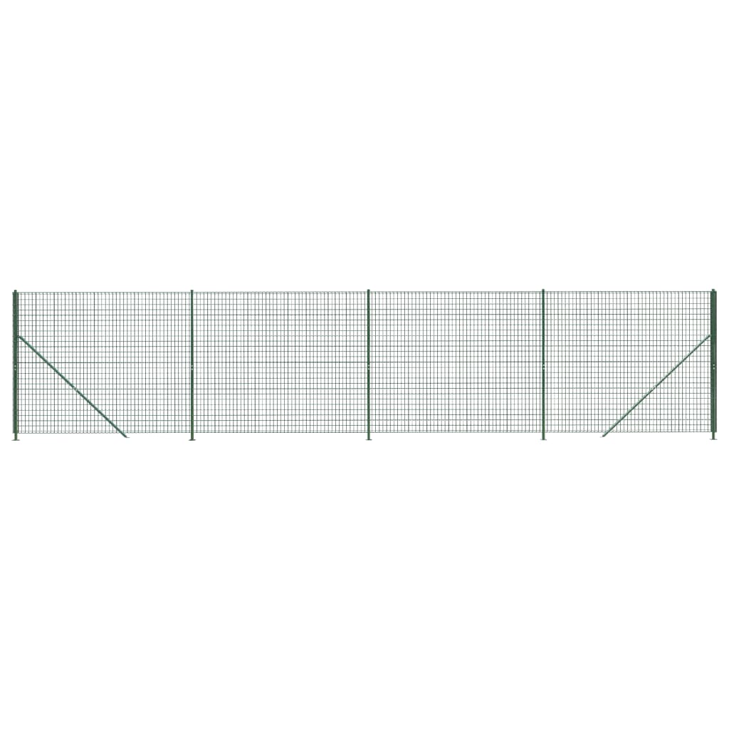 Vidaxxl Maschendrahtzaun mit Flansch 1,4x10 m grün