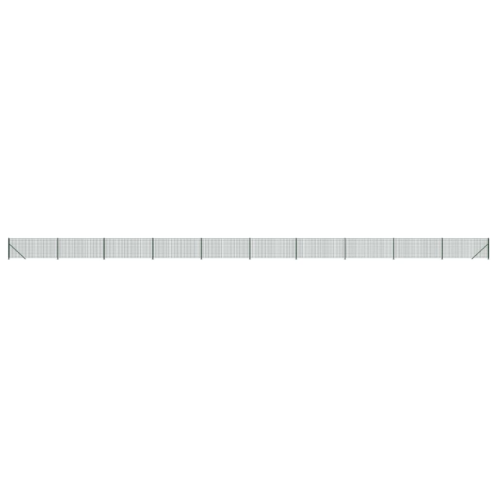Vidaxxl Maschendrahtzaun mit Flansch 1,1x25 m grün