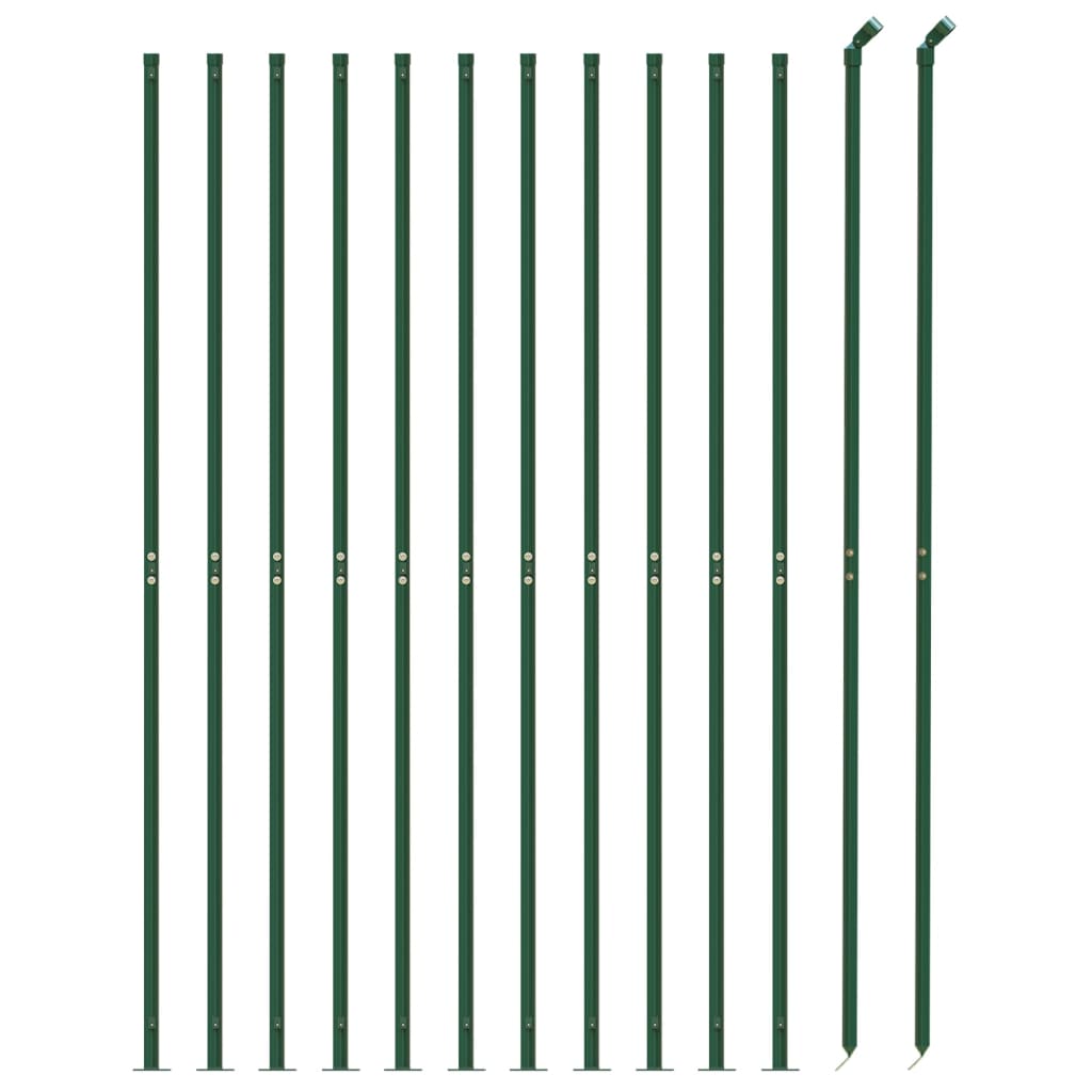 VidaXL Maschendrahtzaun mit Flansch 1,6x25 m Grün