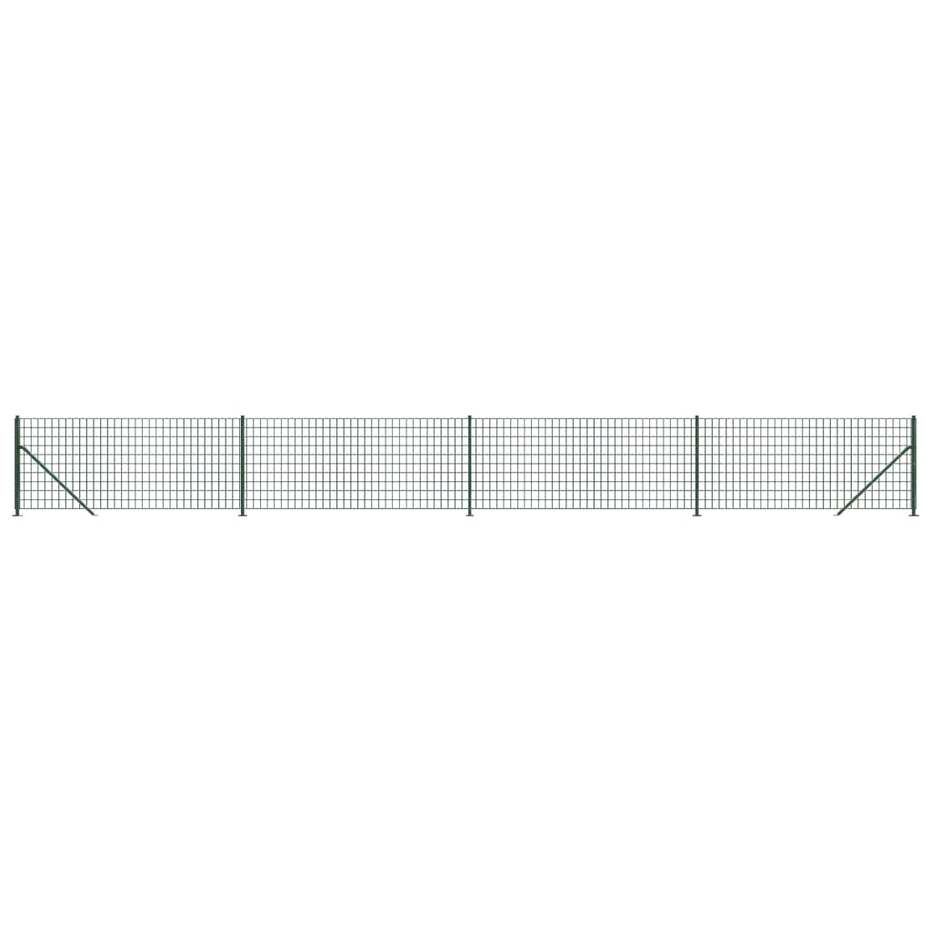 Vidaxxl Maschendrahtzaun mit Flansch 0,8x10 m grün