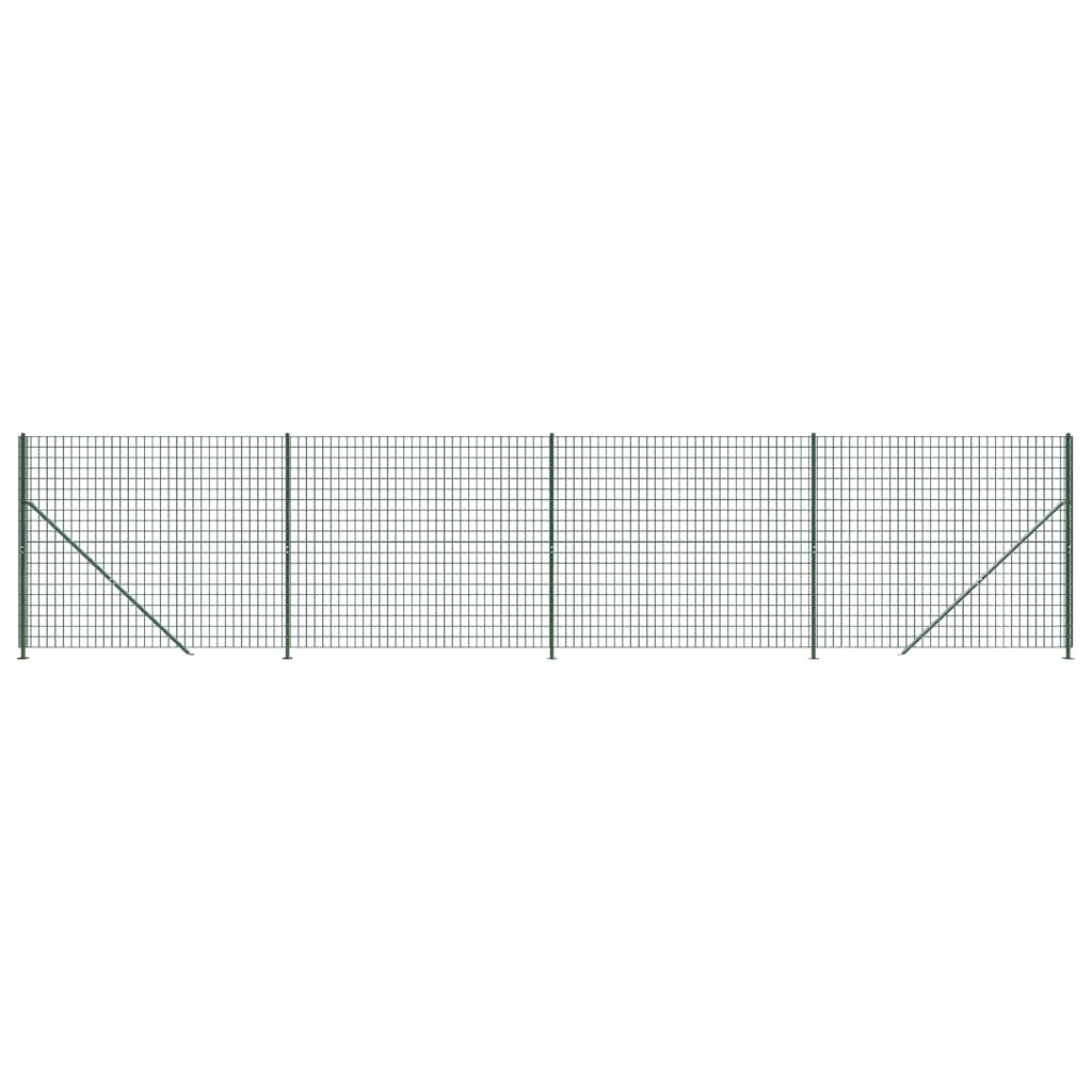 Vidaxxl Maschendrahtzaun mit Flansch 2x10 m grün