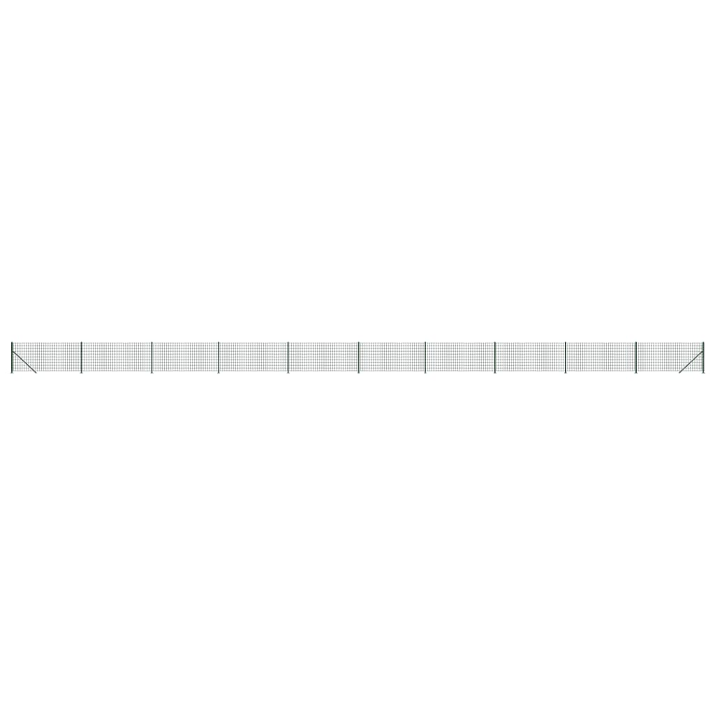 Vidaxxl Maschendrahtzaun mit Flansch 0,8x25 m grün
