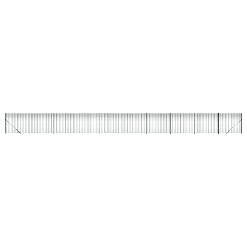 VidaXL Maschendrahtzaun mit Flansch 1,4x25 m Grün