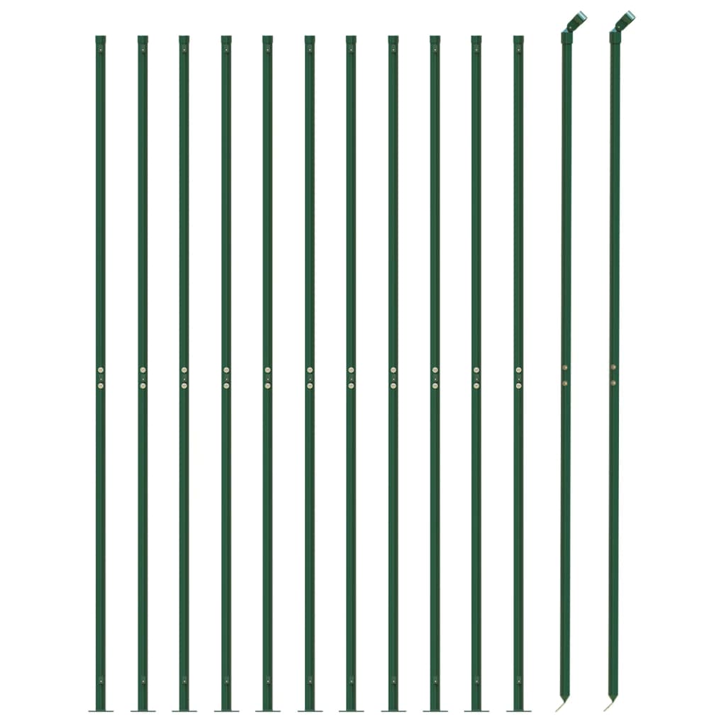 VidaXL Maschendrahtzaun mit Flansch 1,4x25 m Grün