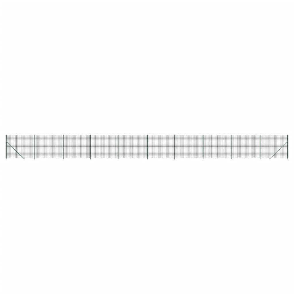 VidaXL Maschendrahtzaun mit Flansch 1,6x25 m Grün