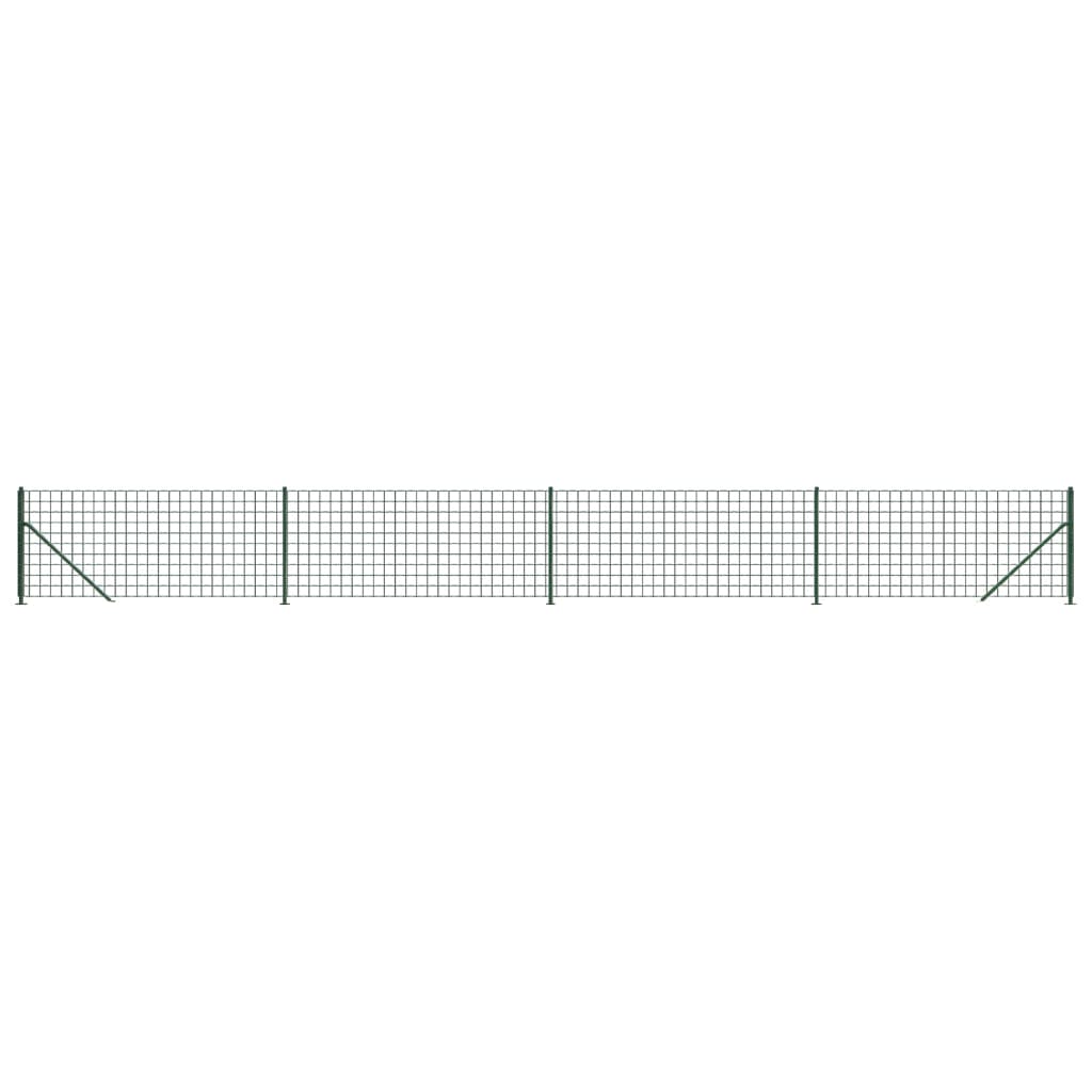 Vidaxxl Maschendrahtzaun mit Flansch 1,1x10 m grün