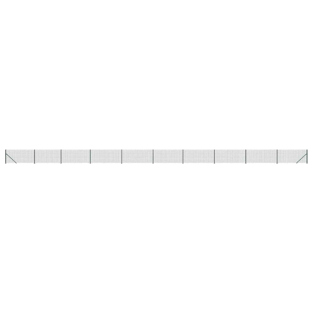 Vidaxxl Maschendrahtzaun mit Flansch 0,8x25 m grün