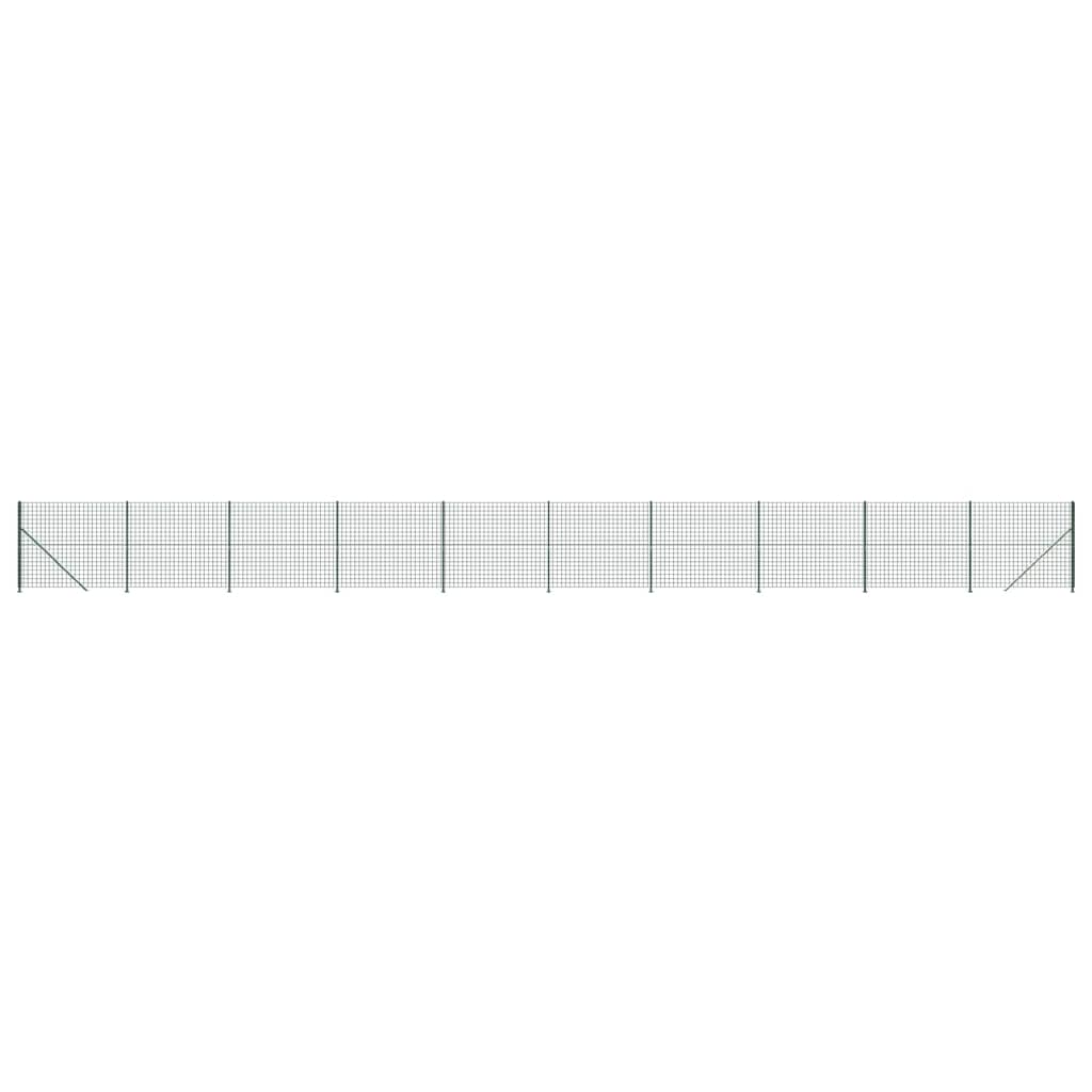 VidaXL Maschendrahtzaun mit Flansch 1,4x25 m Grün