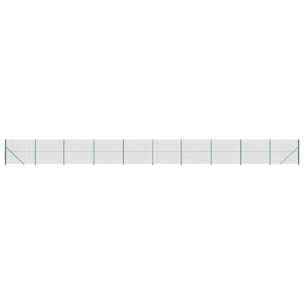 VidaXL Maschendrahtzaun mit Flansch 1,6x25 m Grün