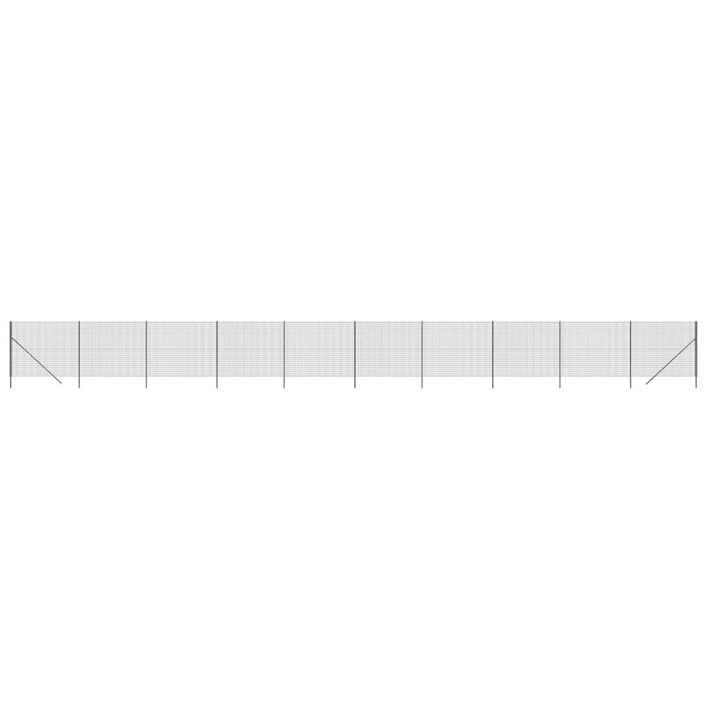 VidaXL Maschendrahtzaun 1,6 x 25 m, verzinkter Stahl, Farbe Anthrazit