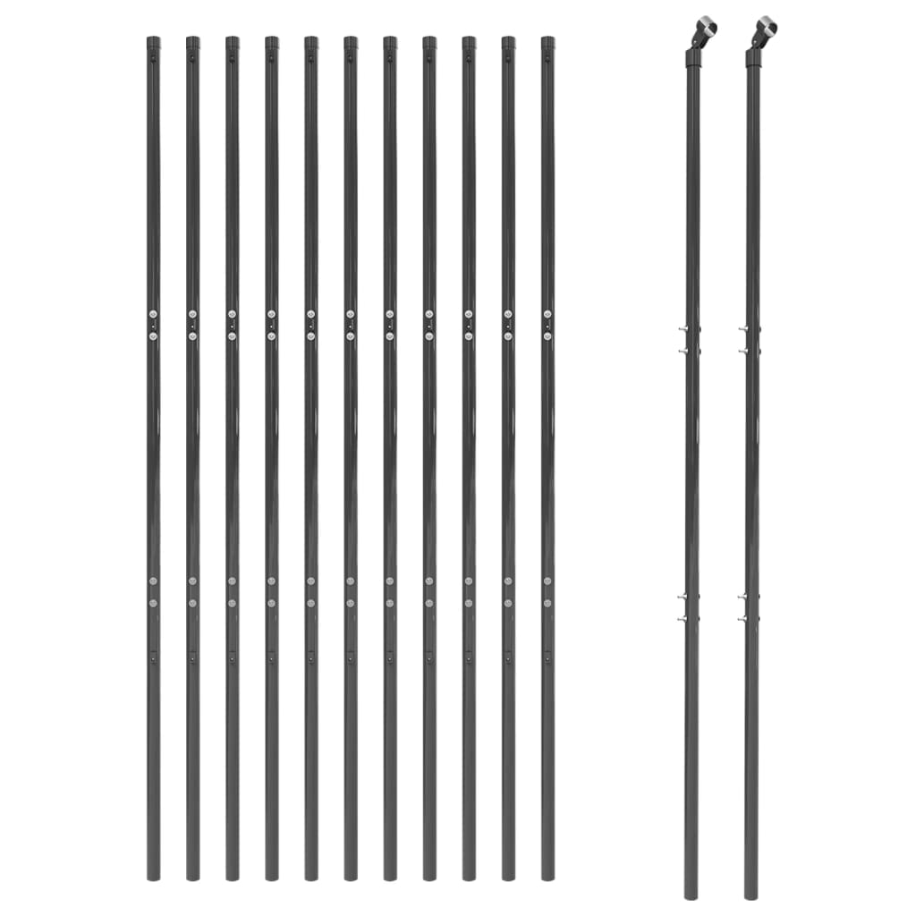 VidaXL Maschendrahtzaun 1,8x25 m verzinkter Stahl Anthrazit