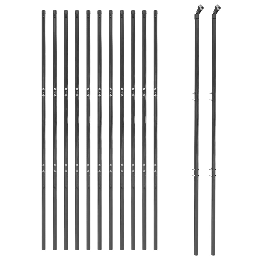 VidaXL Maschendrahtzaun 2,2x25 m aus verzinktem Stahl in Anthrazit