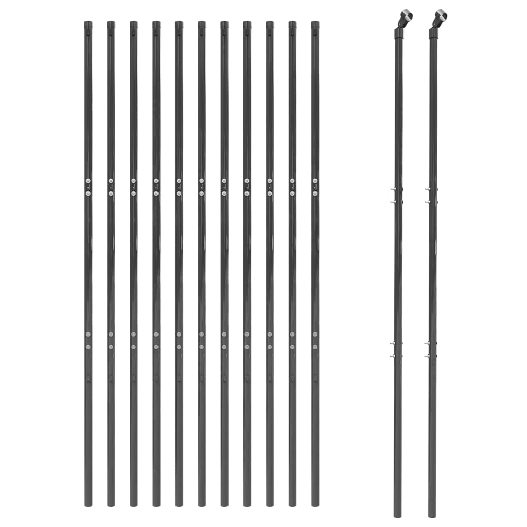 VidaXL Maschendrahtzaun 1,6 x 25 m, verzinkter Stahl, Farbe Anthrazit