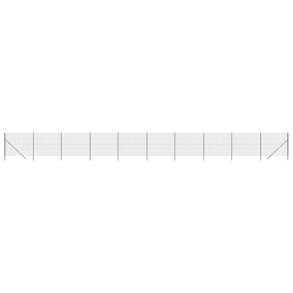 VidaXL Maschendrahtzaun 1,6 x 25 m, verzinkter Stahl, Farbe Anthrazit