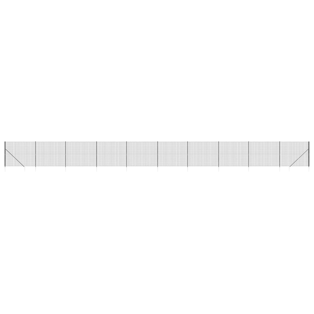 VidaXL Maschendrahtzaun mit Erdankern 2x25 m Anthrazit