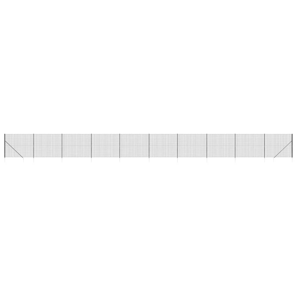 VidaXL Maschendrahtzaun mit Erdankern 2,2x25 m Anthrazit