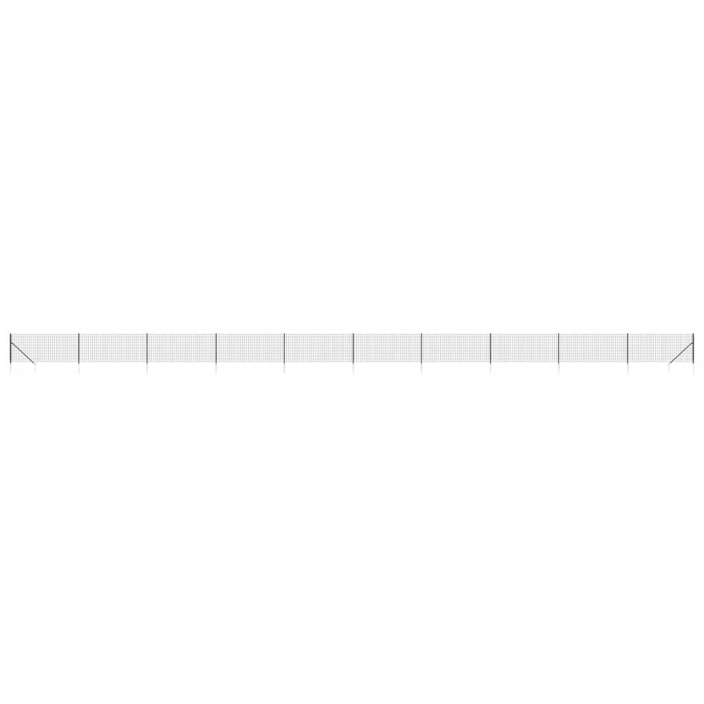 VidaXL Maschendrahtzaun mit Erdankern 1,1x25 m Anthrazit