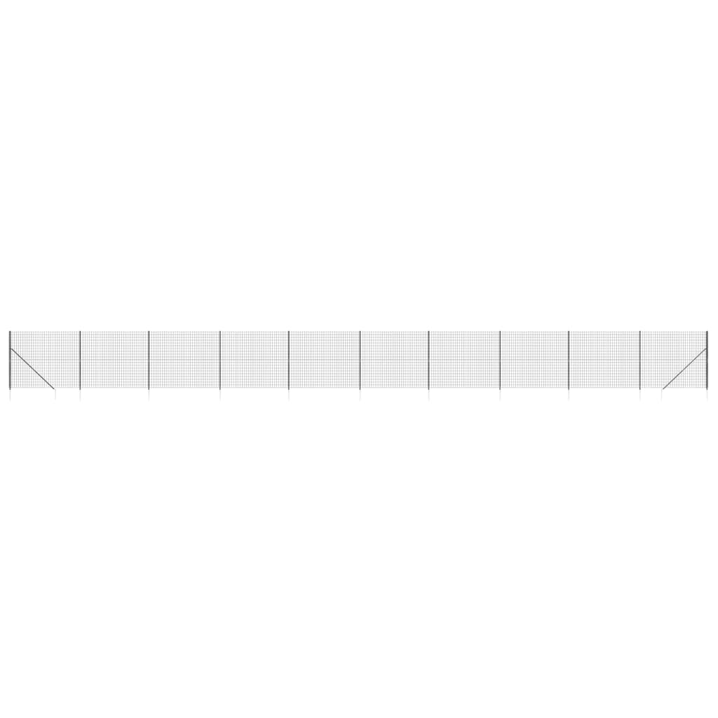 VidaXL Maschendrahtzaun mit Erdankern 2x25 m Anthrazit