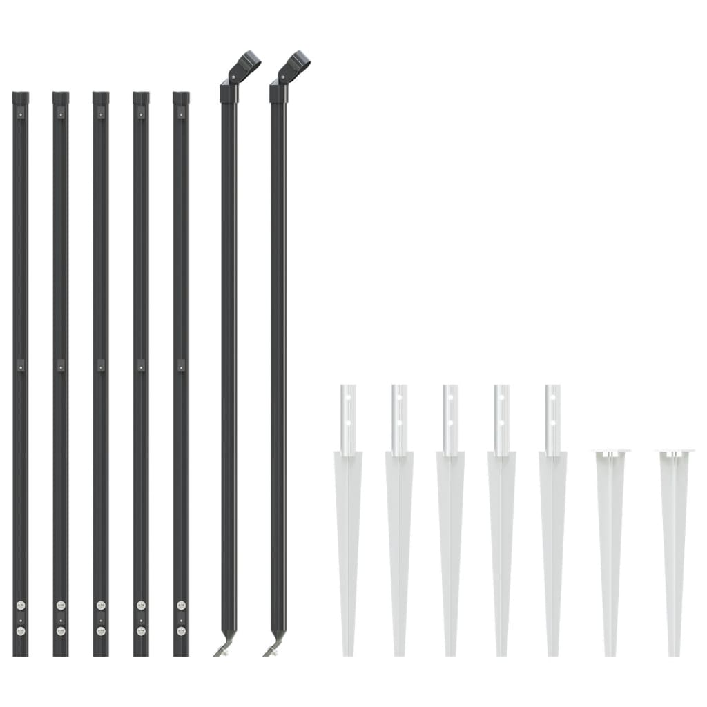 Vidaxl Maschendrahtzaun mit Erdankern 1x10 m Anthrazit