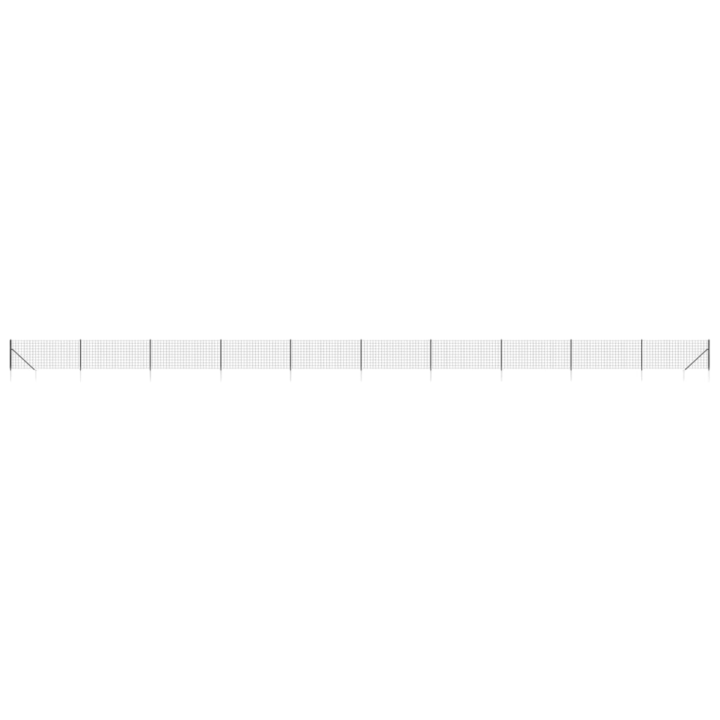 VidaXL Maschendrahtzaun mit Erdankern 1,1x25 m Anthrazit