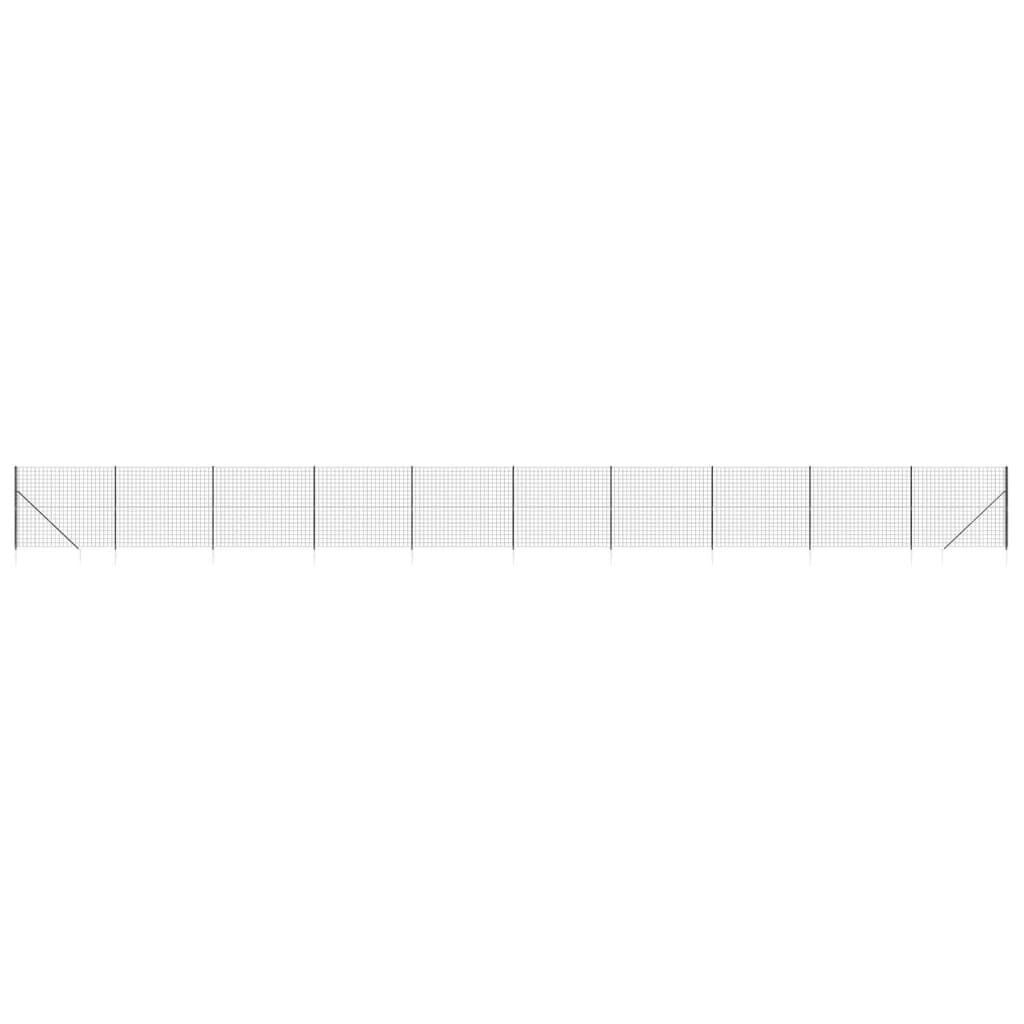 VidaXL Maschendrahtzaun mit Erdankern 1,4x25 m Anthrazit
