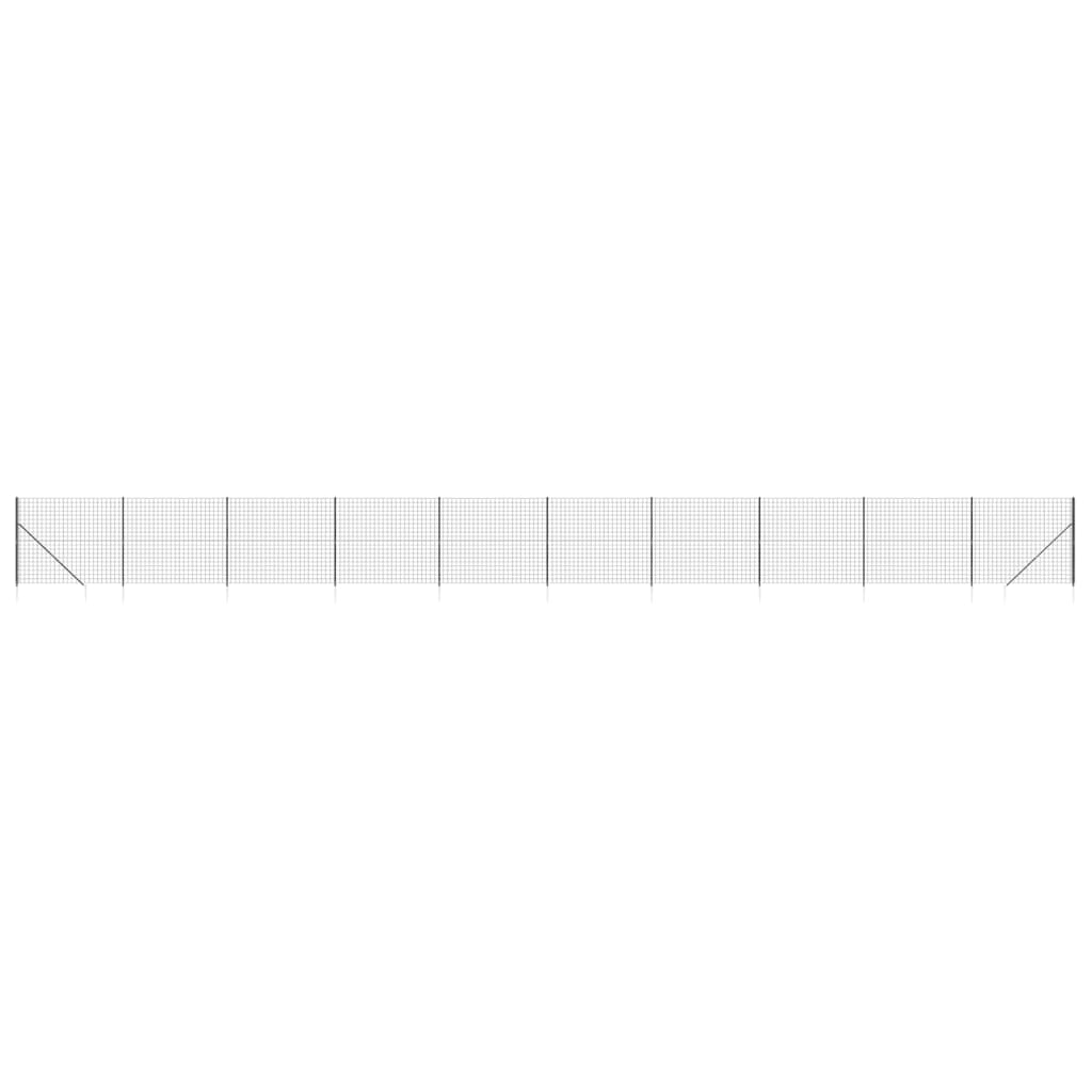 VidaXL Maschendrahtzaun mit Erdankern 2,2x25 m Anthrazit