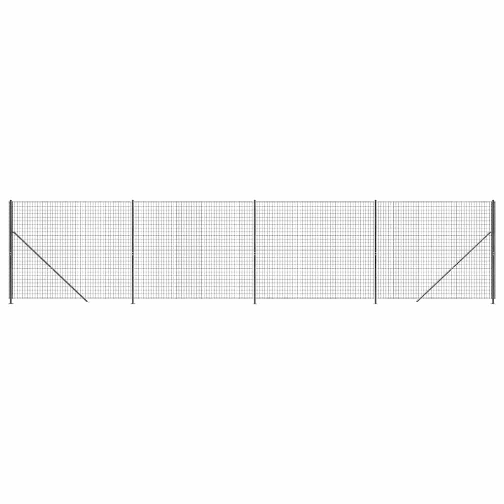 Vidaxxl Maschendrahtzaun mit Flansch 1,8x10 m anthrazitfarben