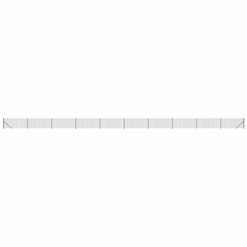 Vidaxxl Maschendrahtzaun mit Flansch 0,8x25 m anthrazitfarben