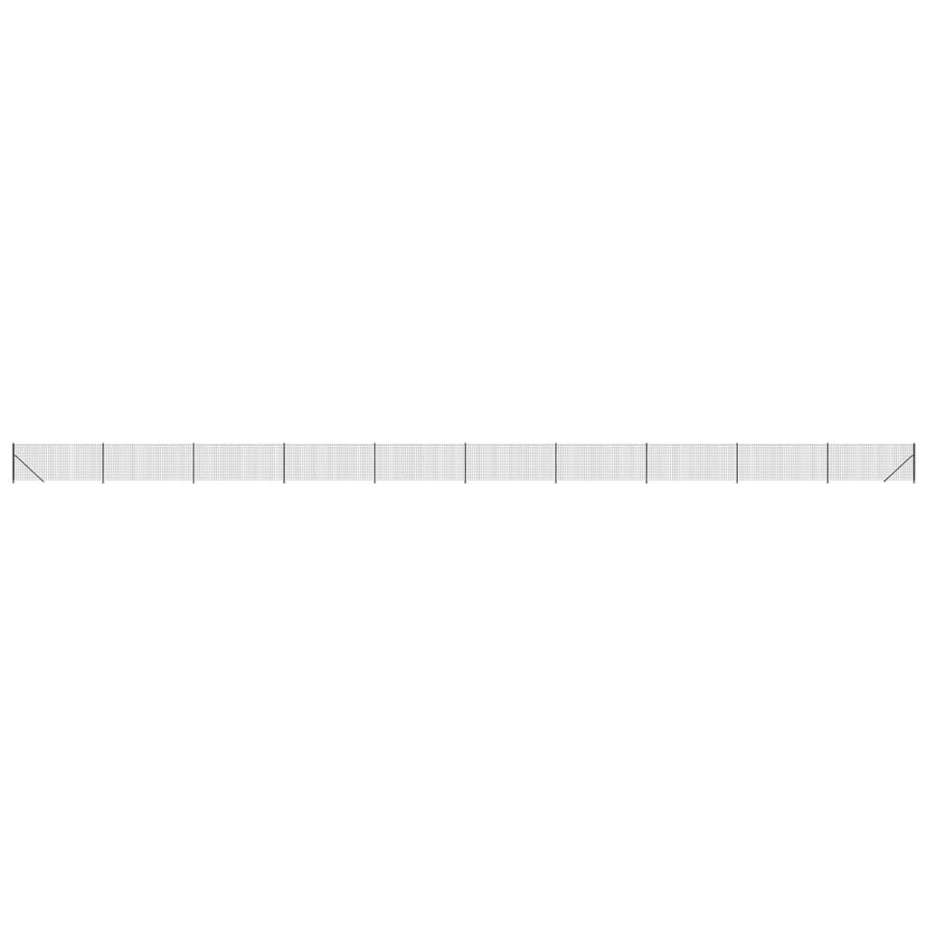 Vidaxxl Maschendrahtzaun mit Flansch 1,1x25 m Anthrazit