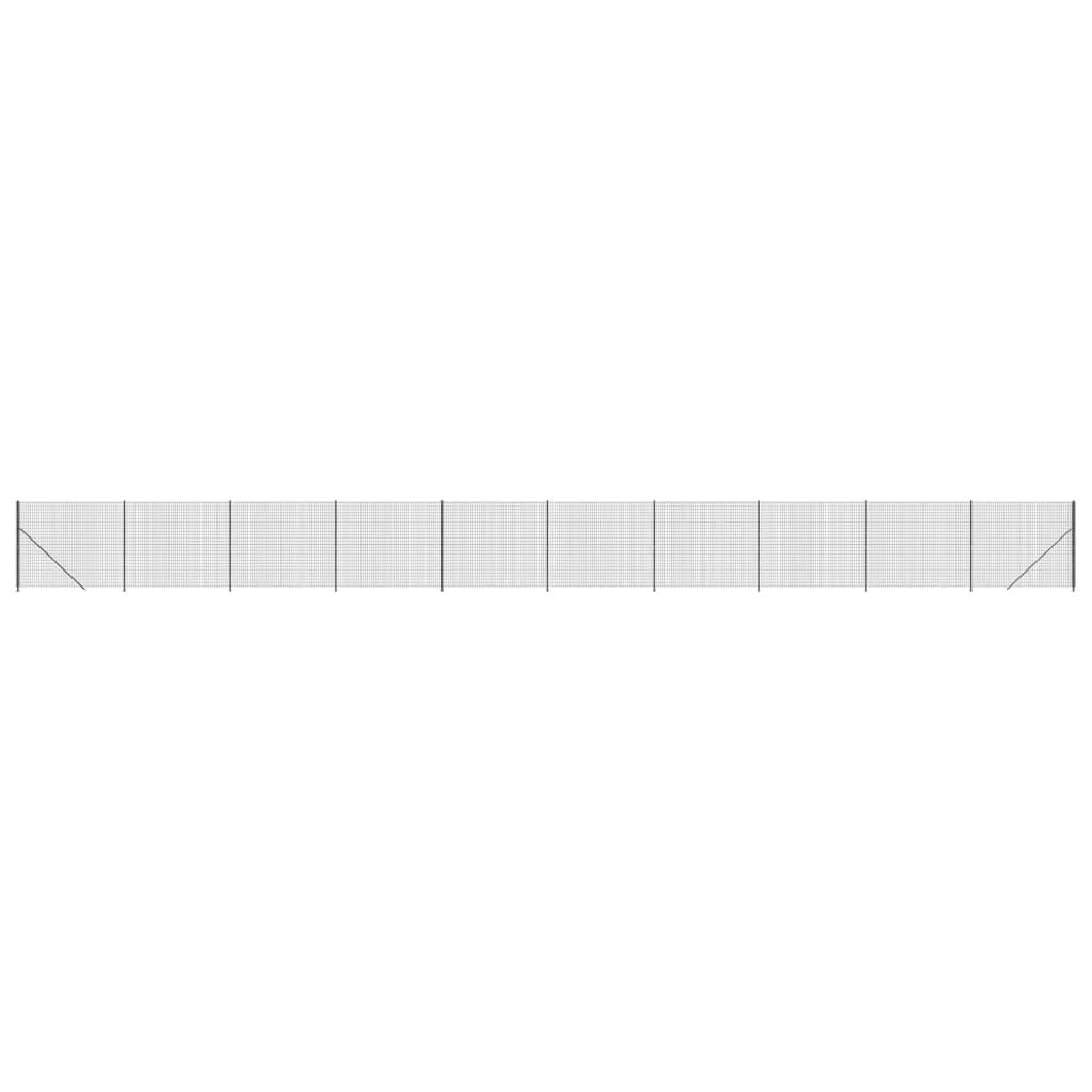 VidaXL Maschendrahtzaun mit Flansch 1,6x25 m Anthrazit