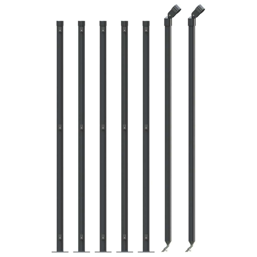 VidaXL Maschendrahtzaun mit Flansch 1,1x10 m Anthrazit