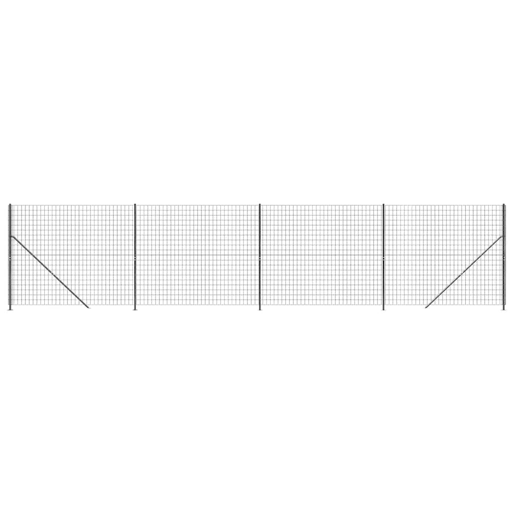 Vidaxxl Maschendrahtzaun mit Flansch 1,8x10 m anthrazitfarben