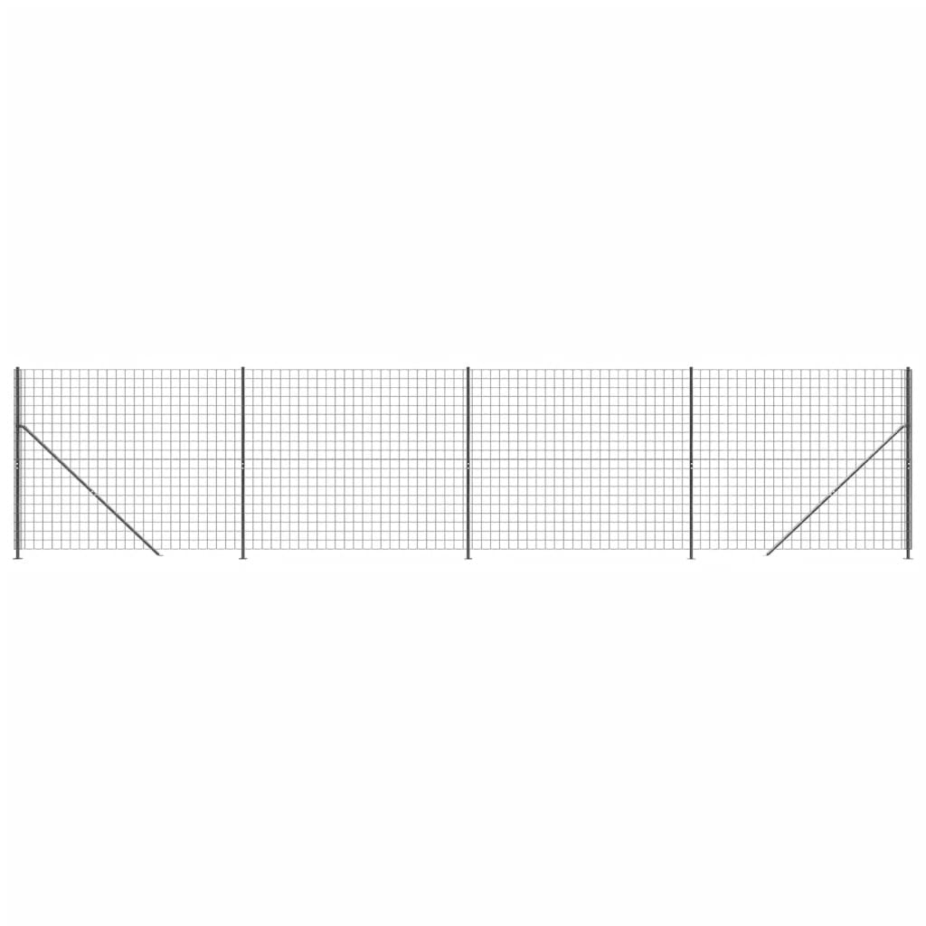 Vidaxxl Maschendrahtzaun mit Flansch 1,6x10 m Anthrazit