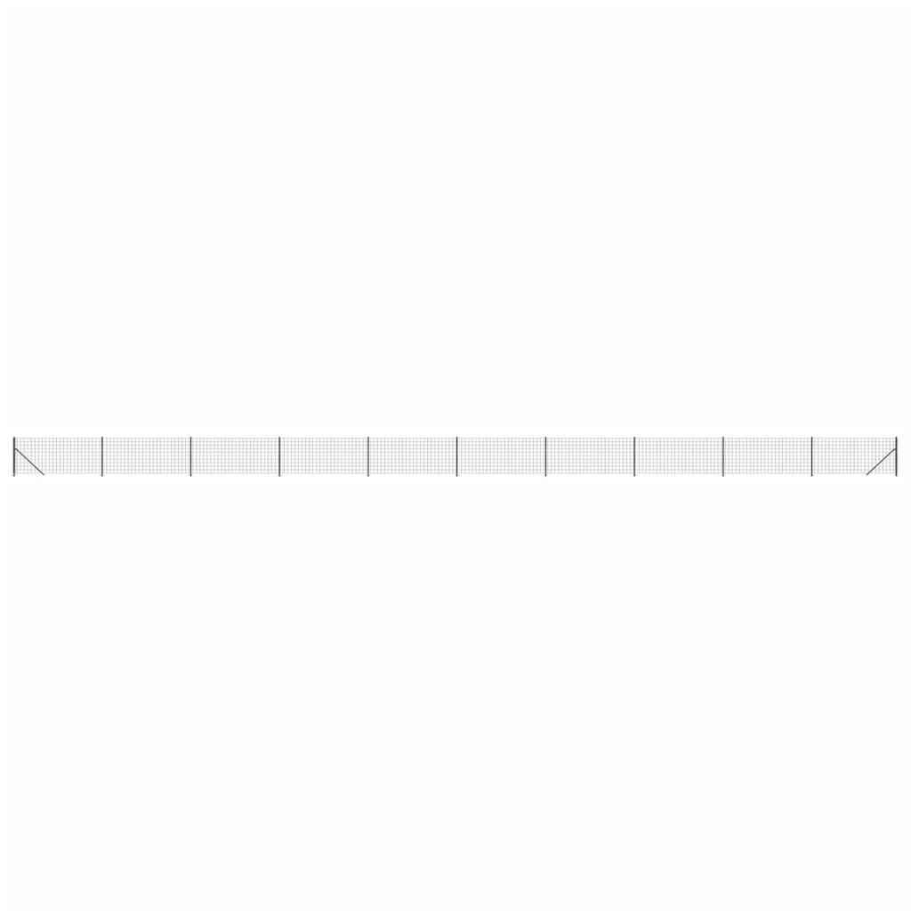 Vidaxxl Maschendrahtzaun mit Flansch 1,1x25 m Anthrazit