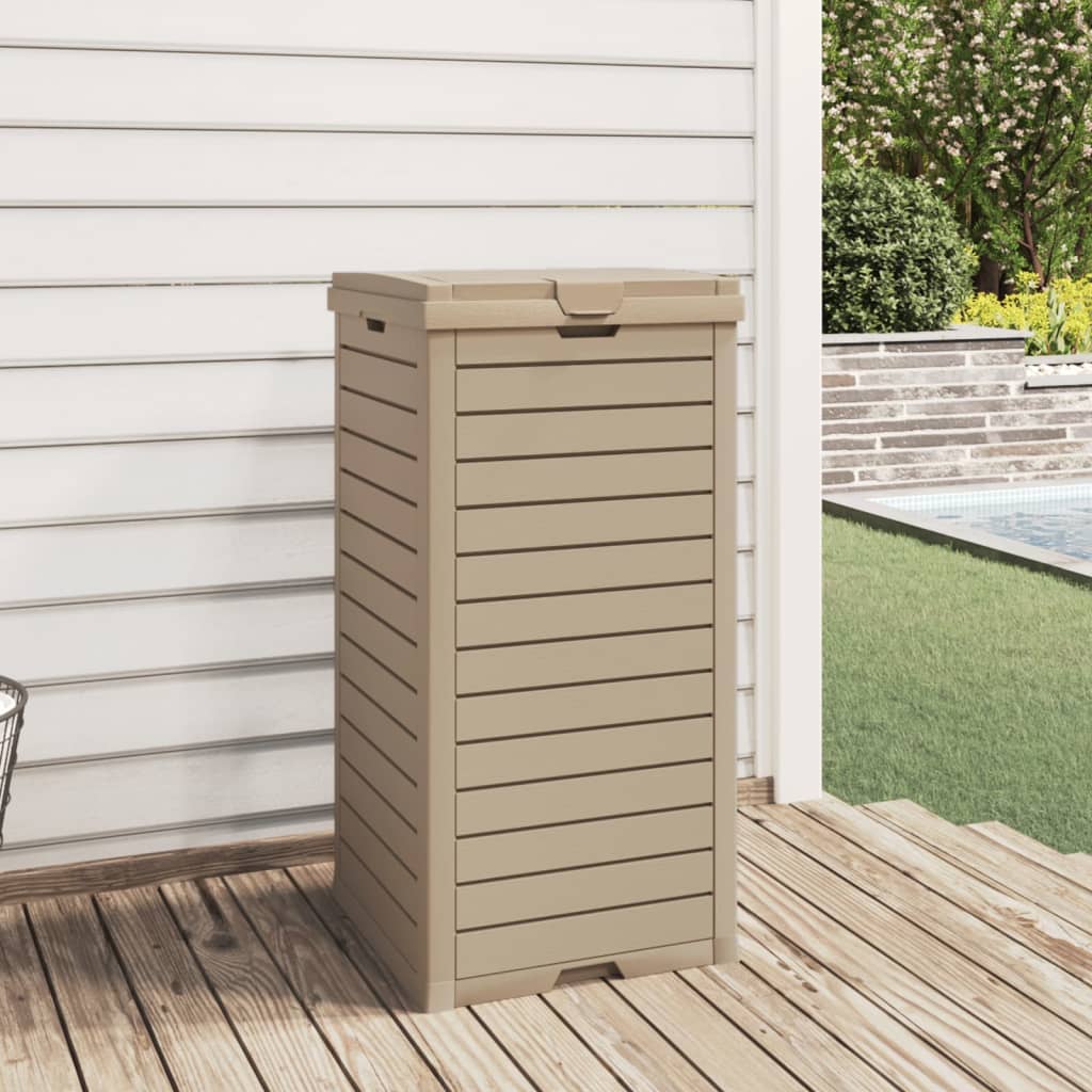 VidaXL Outdoor-Mülleimer 41x41x86 cm Polypropylen hellbraun