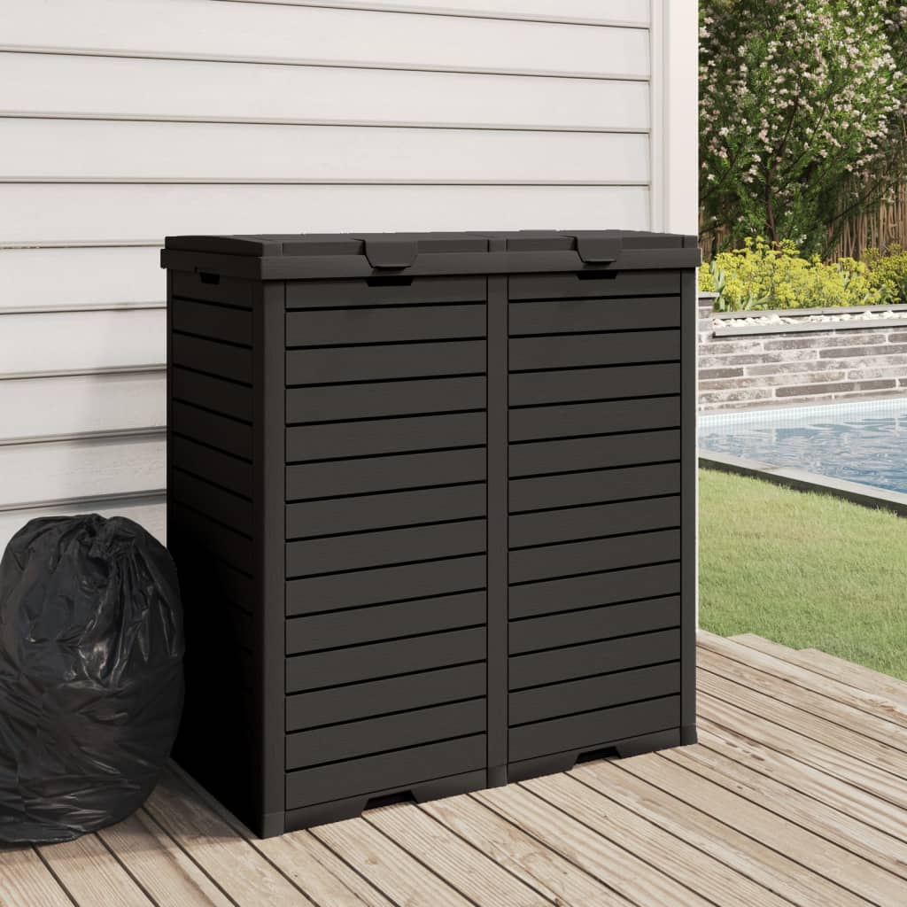 VidaXL Mülltonne für den Garten 78x41x86 cm Polypropylen schwarz