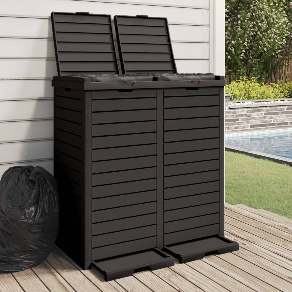 VidaXL Mülltonne für den Garten 78x41x86 cm Polypropylen schwarz