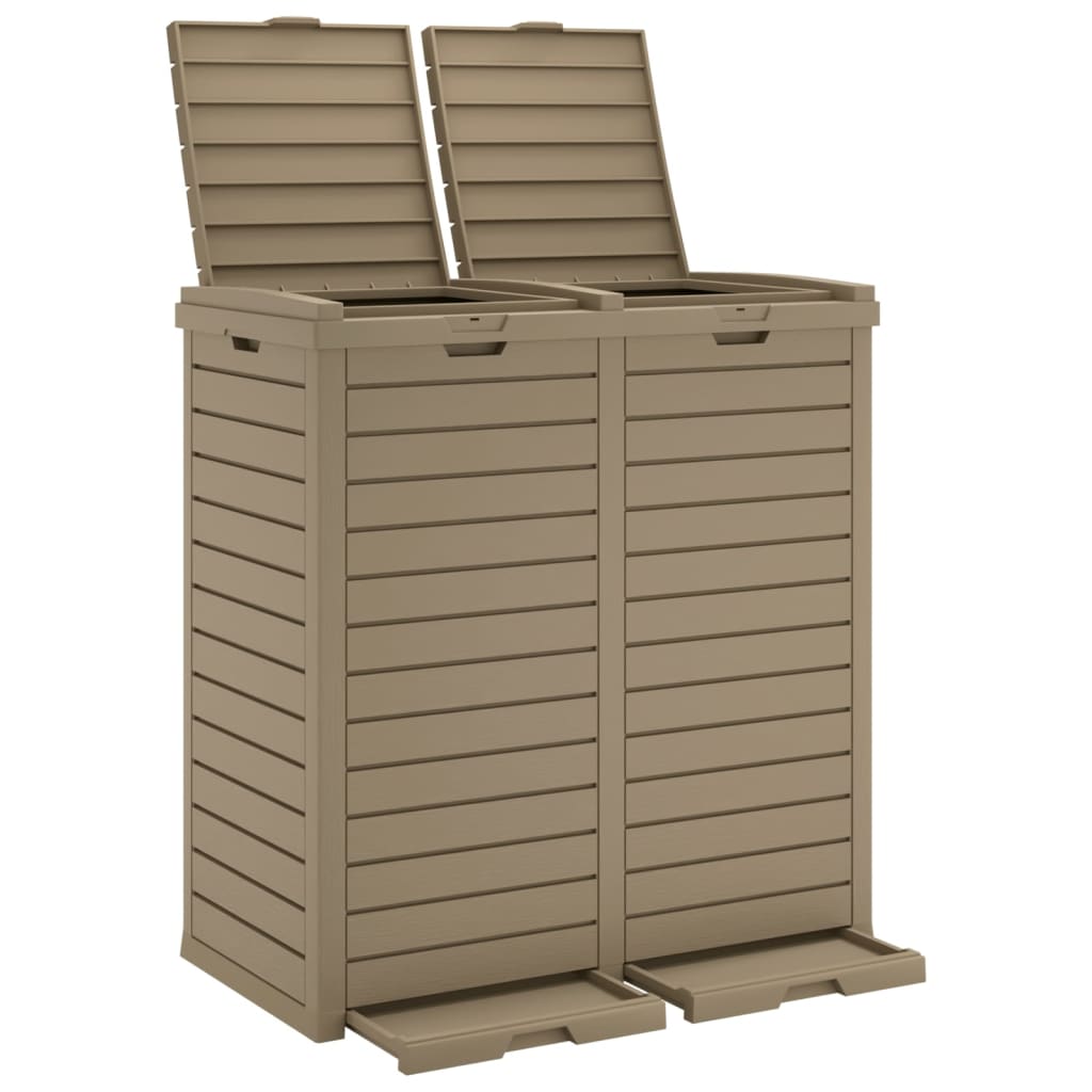 VidaXL Outdoor-Mülleimer 78x41x86 cm Polypropylen hellbraun