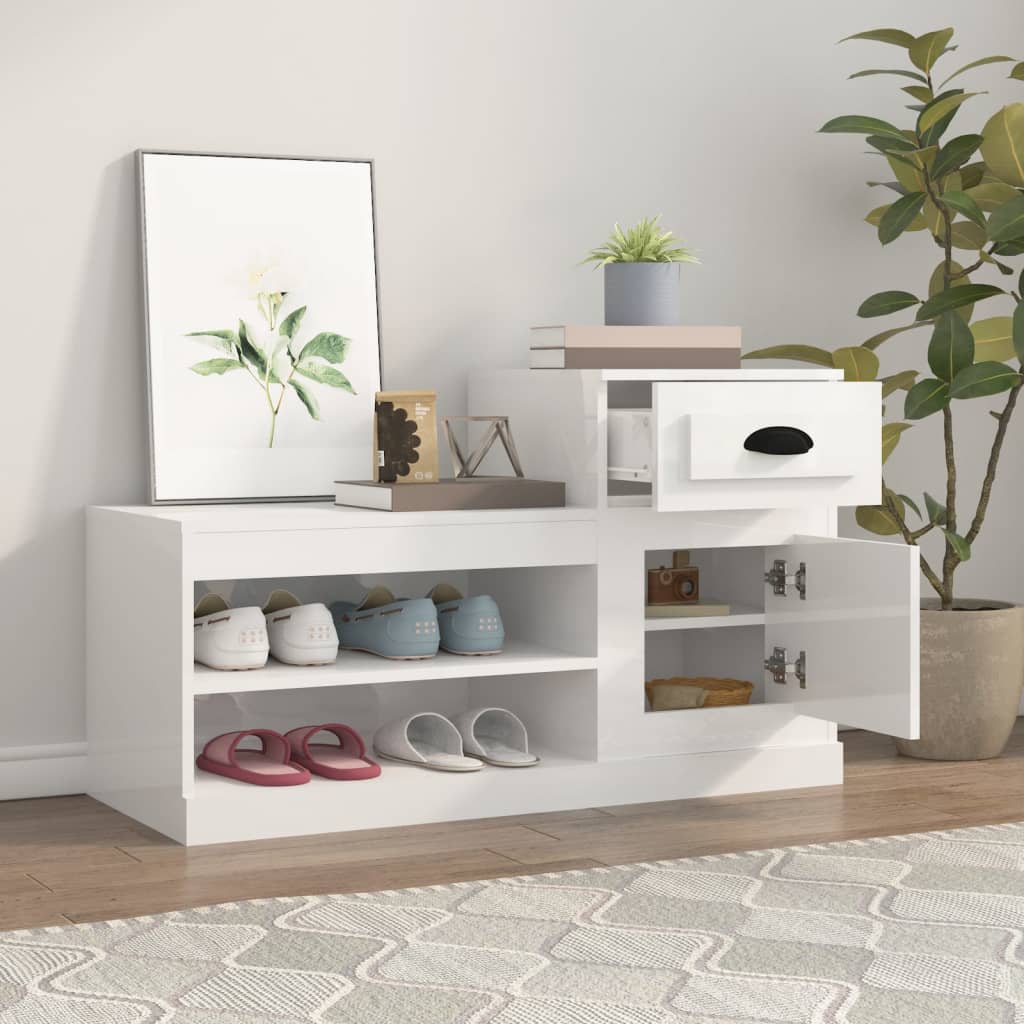 Vidaxx Schuhschrank 100x42x60 cm lackiertes Holz Hochglanz weiß