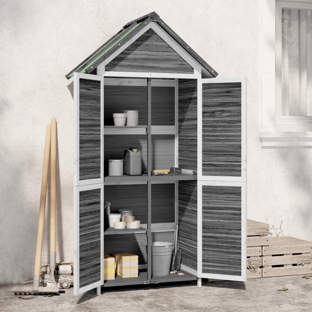 Vidaxx Gartenhaus 89x52,5x175 cm massives Kiefernholz grau