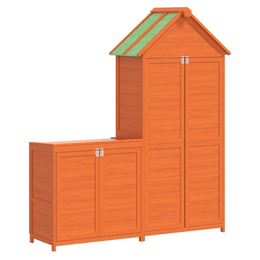 VidaXL 2-teiliges Gartenhaus-Set aus massivem Kiefernholz braun