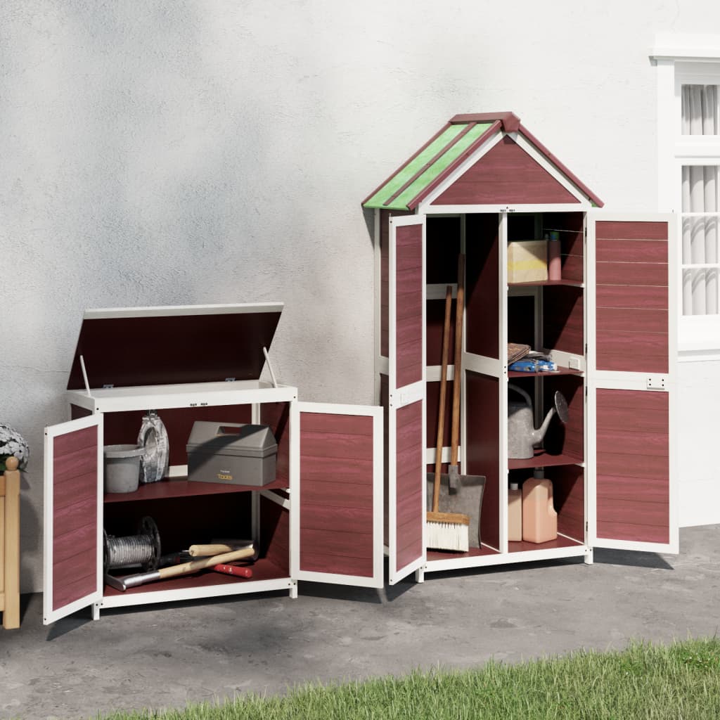 VidaXL 2-teiliges Gartenhaus-Set aus massivem Kiefernholz, mokkafarben