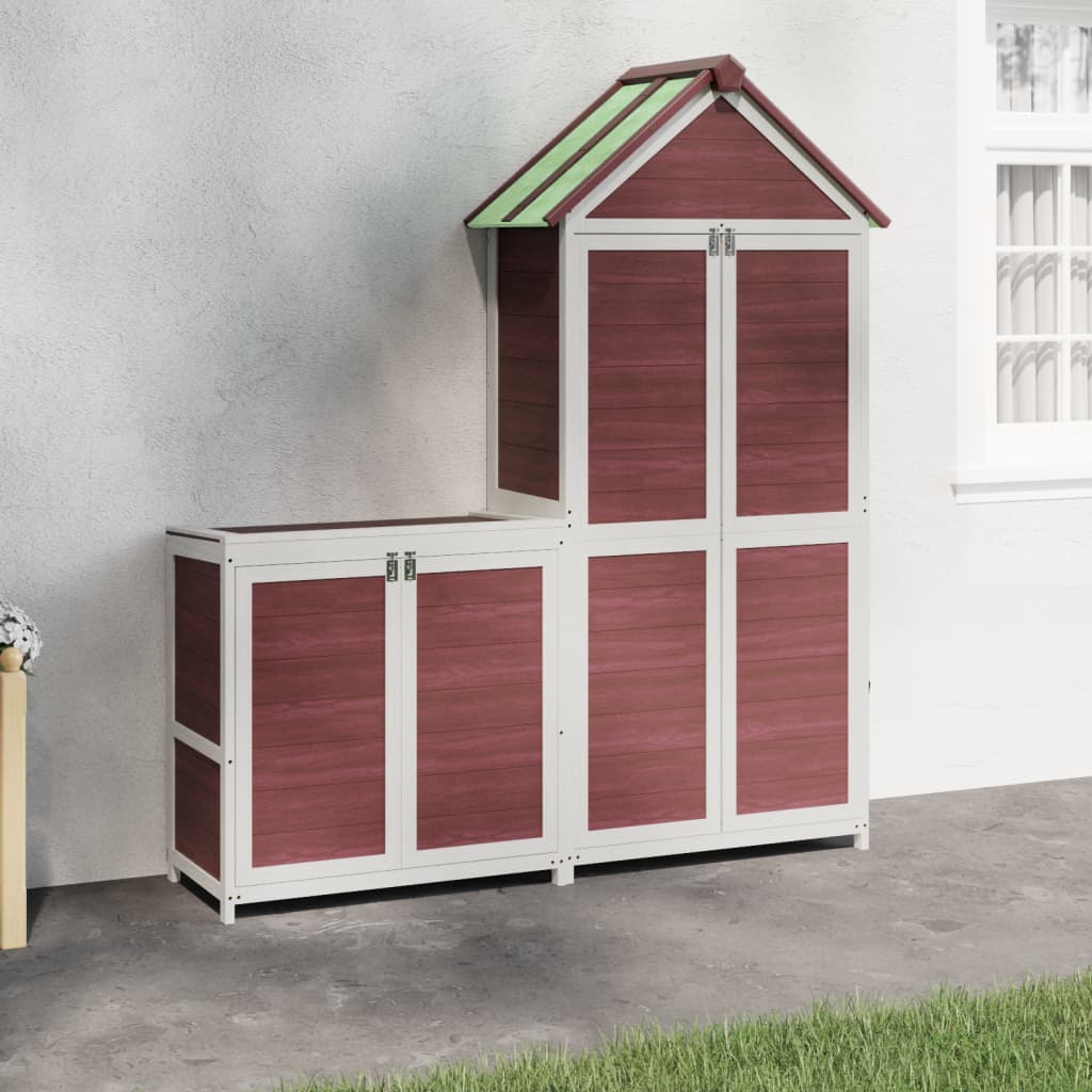 VidaXL 2-teiliges Gartenhaus-Set aus massivem Kiefernholz, mokkafarben