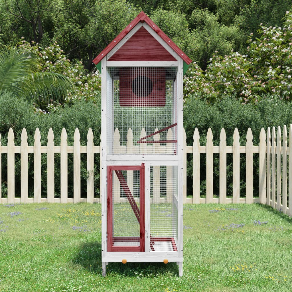 Vidaxx Voliere 60x58,5x160 cm massives Kiefernholz mokkafarben